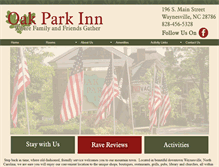 Tablet Screenshot of oakparkinn-waynesville.com